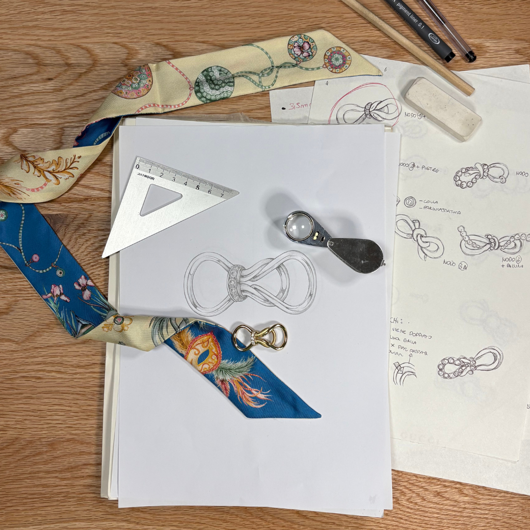 Dettaglio artigianale della lavorazione di un gioiello personalizzato MeVoy