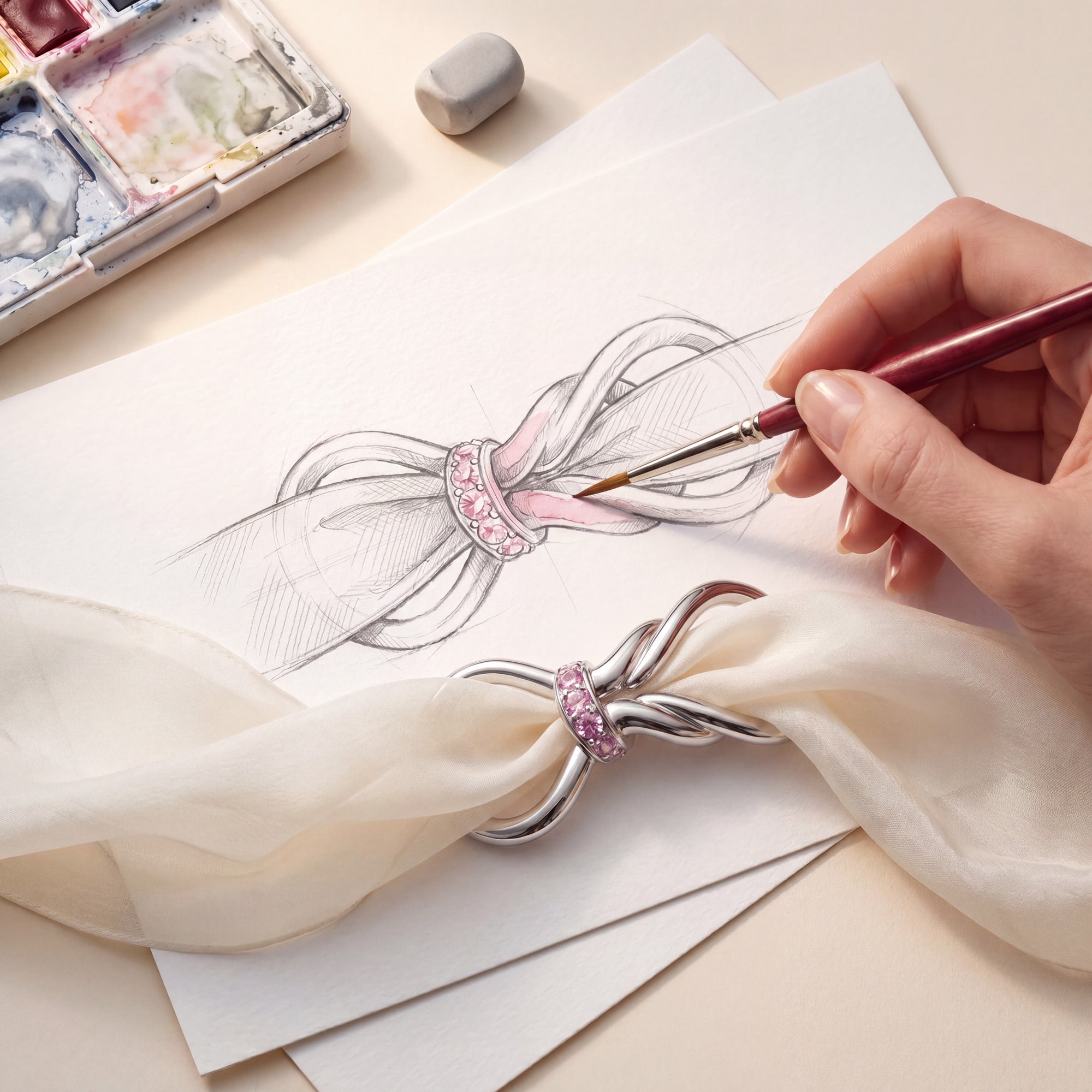 Disegno e studio artigianale di un gioiello personalizzato MeVoy